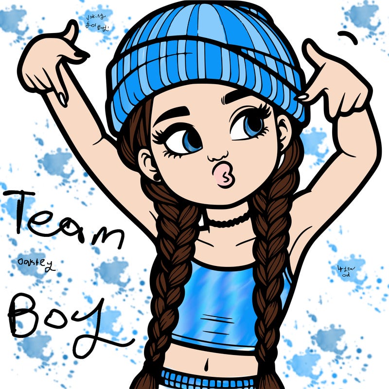 realistic teenage girl with braids and a beanie and crop top doing 🫶🏼