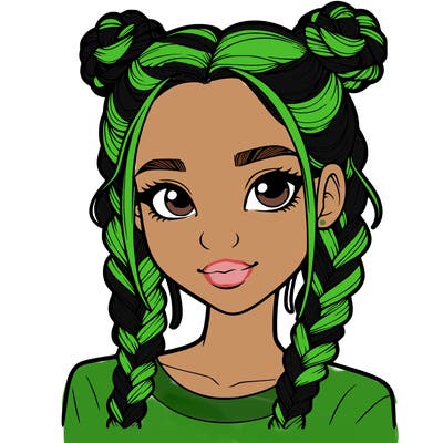 realistic girl with braids