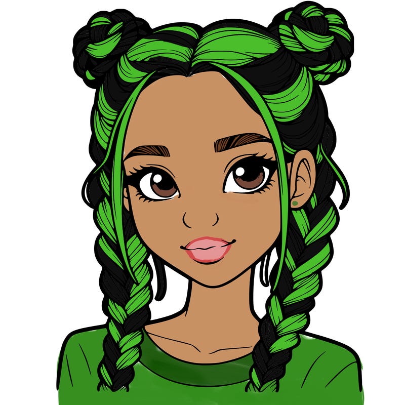 realistic girl with braids