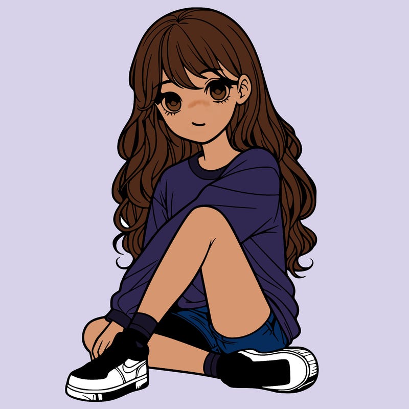 girl sitting realistic