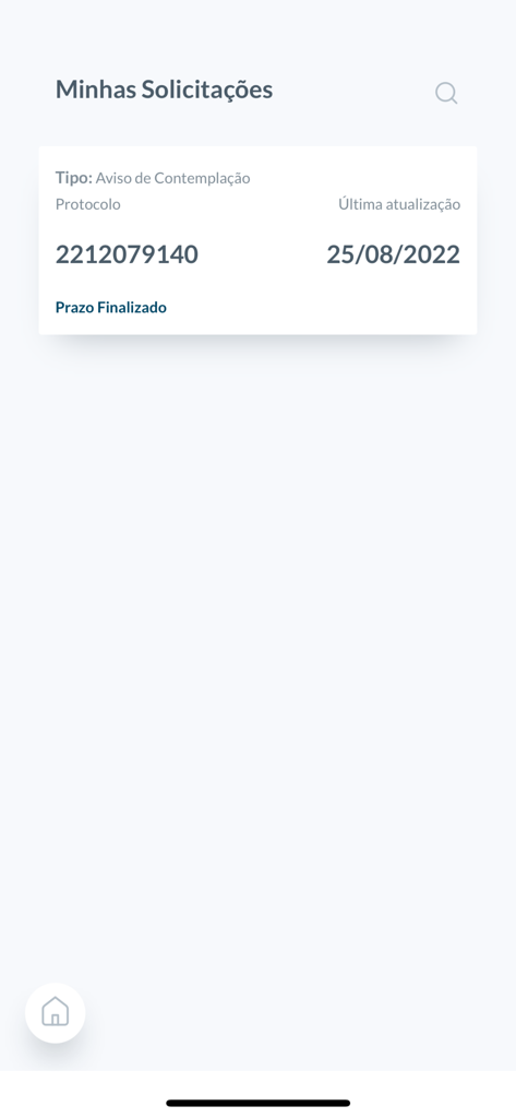 CNVW app screen showing user requests and contemplation notice status