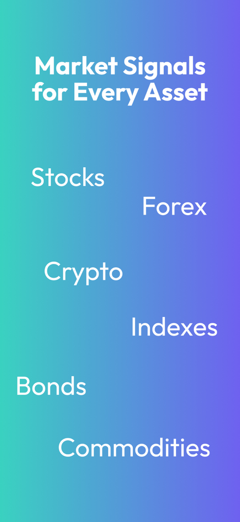 Sinais de mercado para todos os ativos, incluindo ações, forex e cripto
