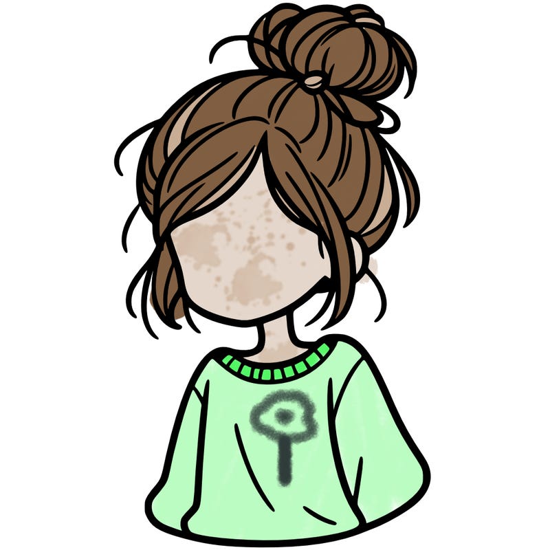 girl with messy bun with is a sweatshirt