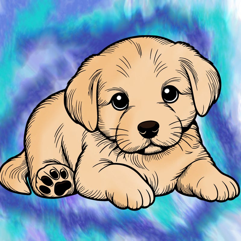 a cute realistic puppy