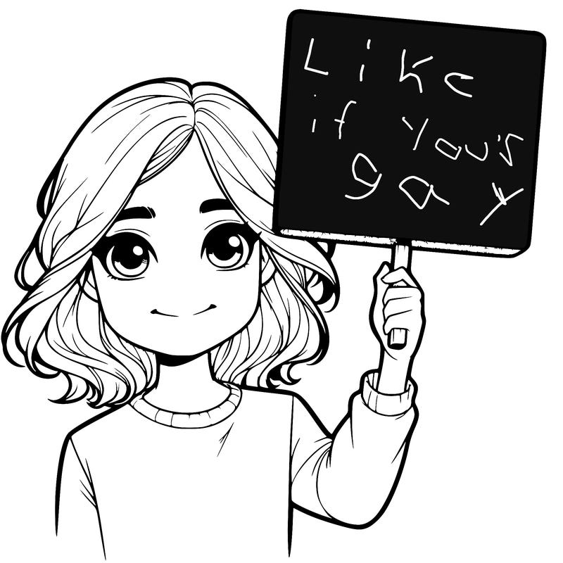 realistic girl holding up a sign