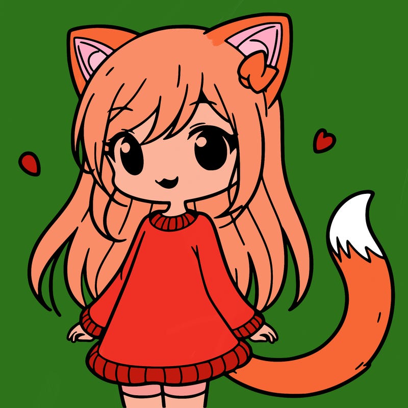 girl with cat ears and tail