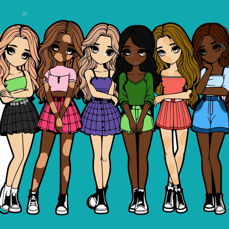 a group of girls realistic