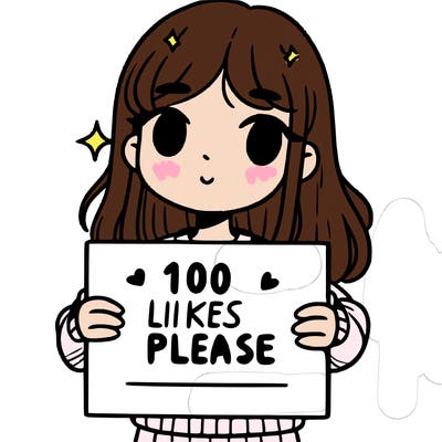 a girl holding up a sign saying 100 likes please