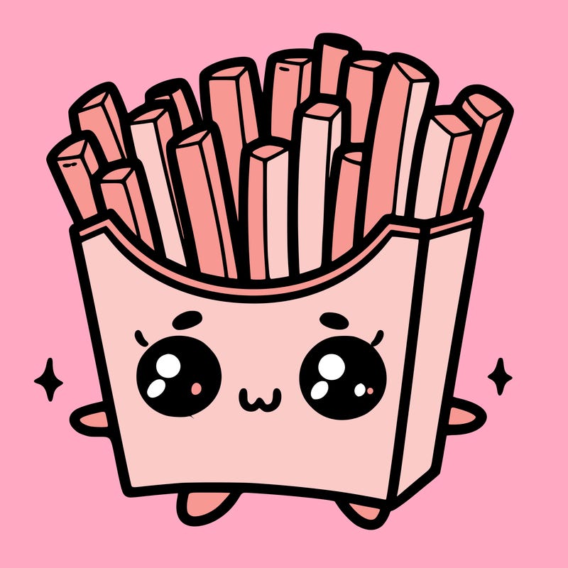 a cute. french fries