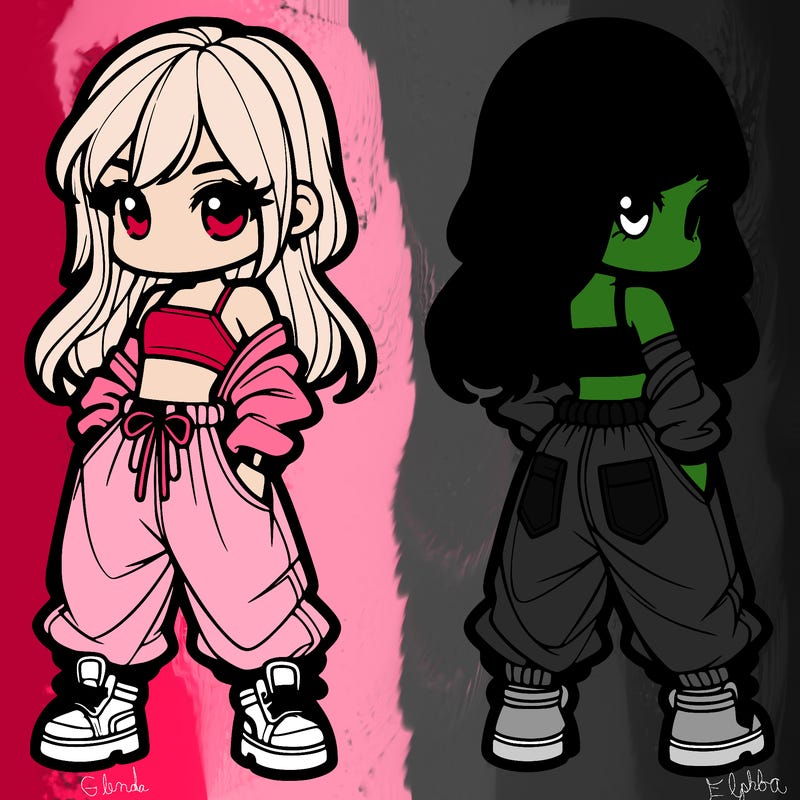 girl in crop top and baggy pants