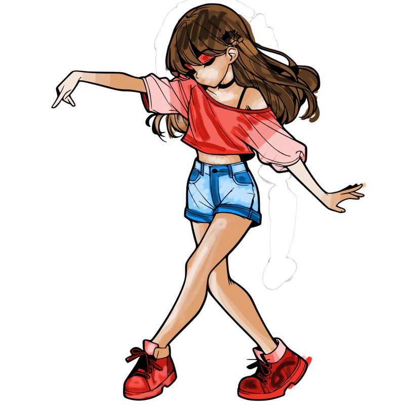 realistic girl danceing