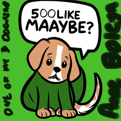 a puppy that says 5 like maybe