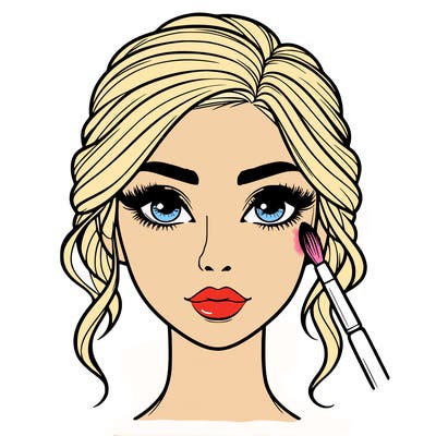 realistic person with makeup