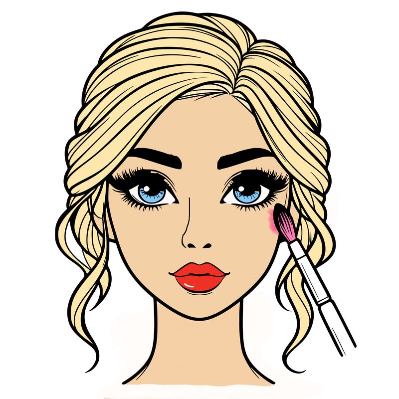 realistic person with makeup