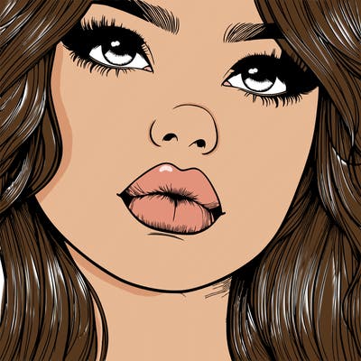 really realistic girl with lips
