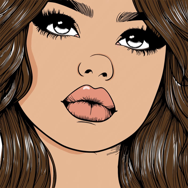 really realistic girl with lips