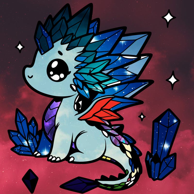little cute crystal dragon