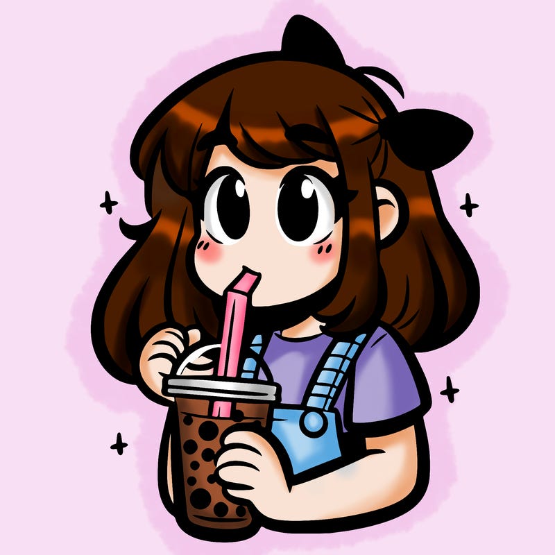 girl drinking boba