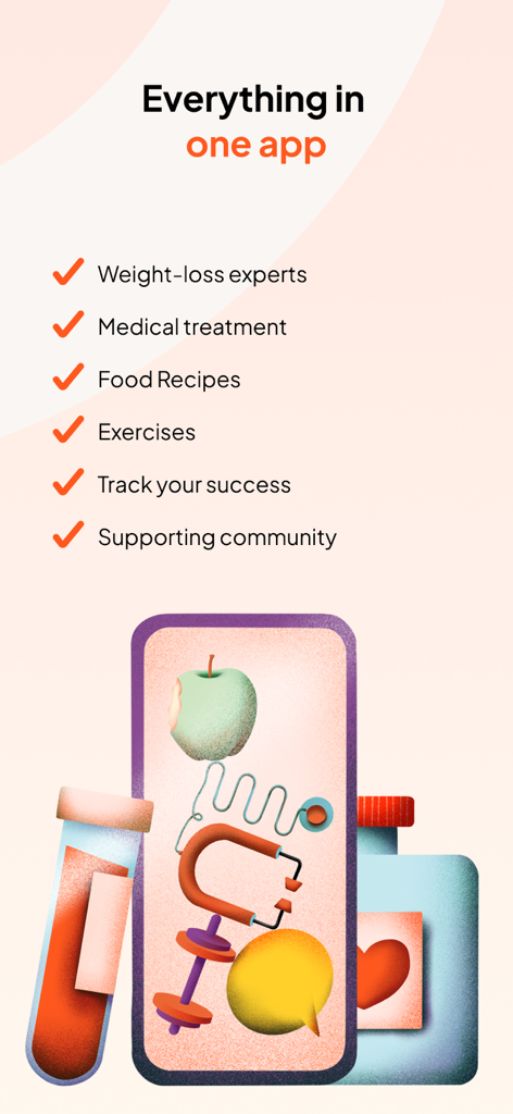 Yazen: medical weight loss - Yazen 의료 체중 감량 앱 기능에는 의료 치료, 전문가, 건강 추적이 포함됩니다