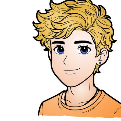 teenage boy with puffy hair