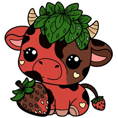 cute strawberry cow