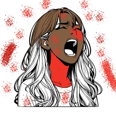 screaming realistic, girl