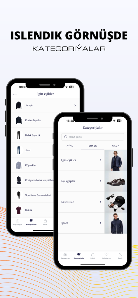 BEGRES - Mobile interface of the BEGRES app showcasing luxury fashion categories for clothing and accessories