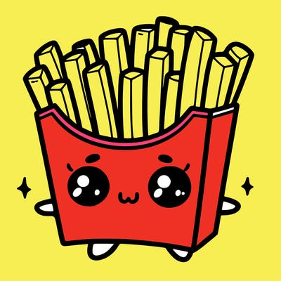a cute. french fries