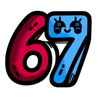 the numbers 67