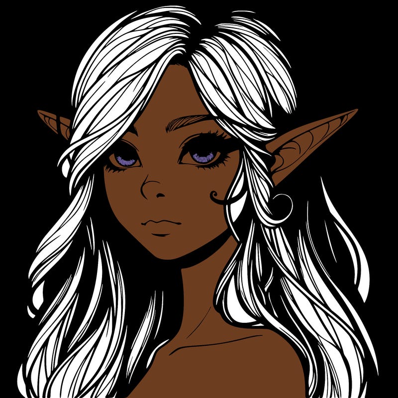 elf girl realistic dark fantasy