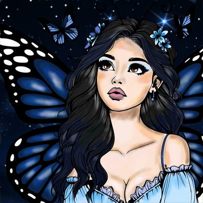 butterfly fairy realistic girl