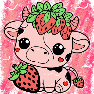 cute strawberry cow