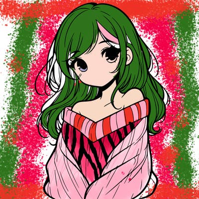 shy pretty girl wearing a sweater that is falling off one shoulder portrait