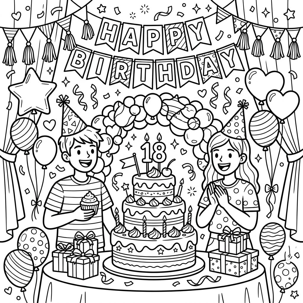 Holidays & Events Coloring Pages - Fun Birthday Celebrations — Color Pop