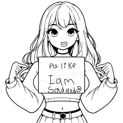 girl holding a blank sign in a long sleeve crop top