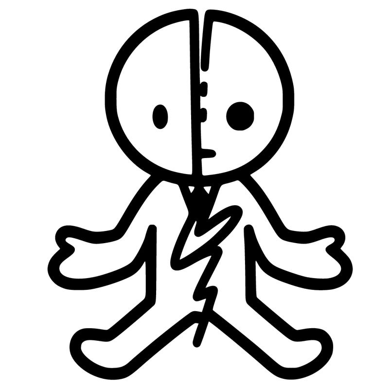 a person with a split