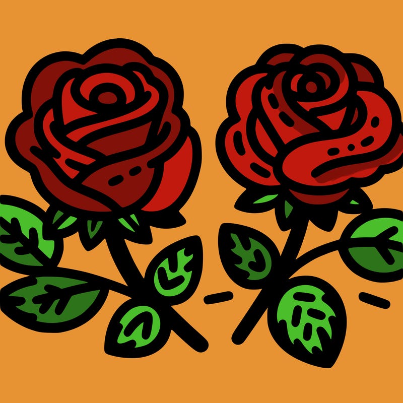 two simple roses