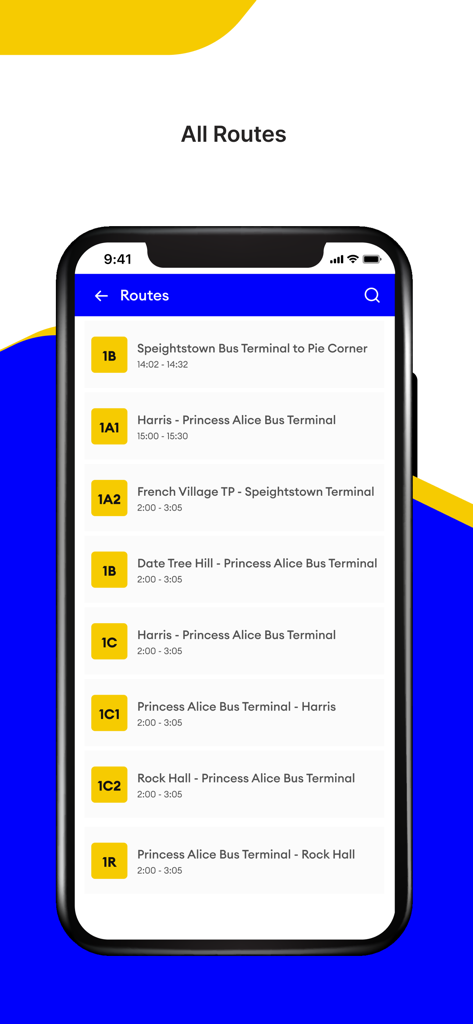 Transitbb - A list of public bus routes and schedules in Barbados shown on the Transitbb mobile app.