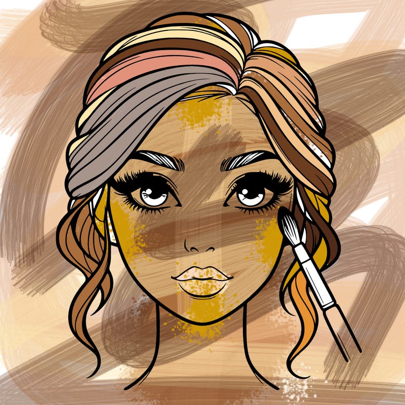 realistic person with makeup