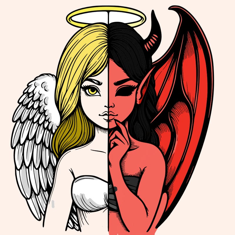 realistic angel half demon