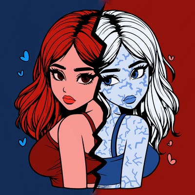 realistic girl split