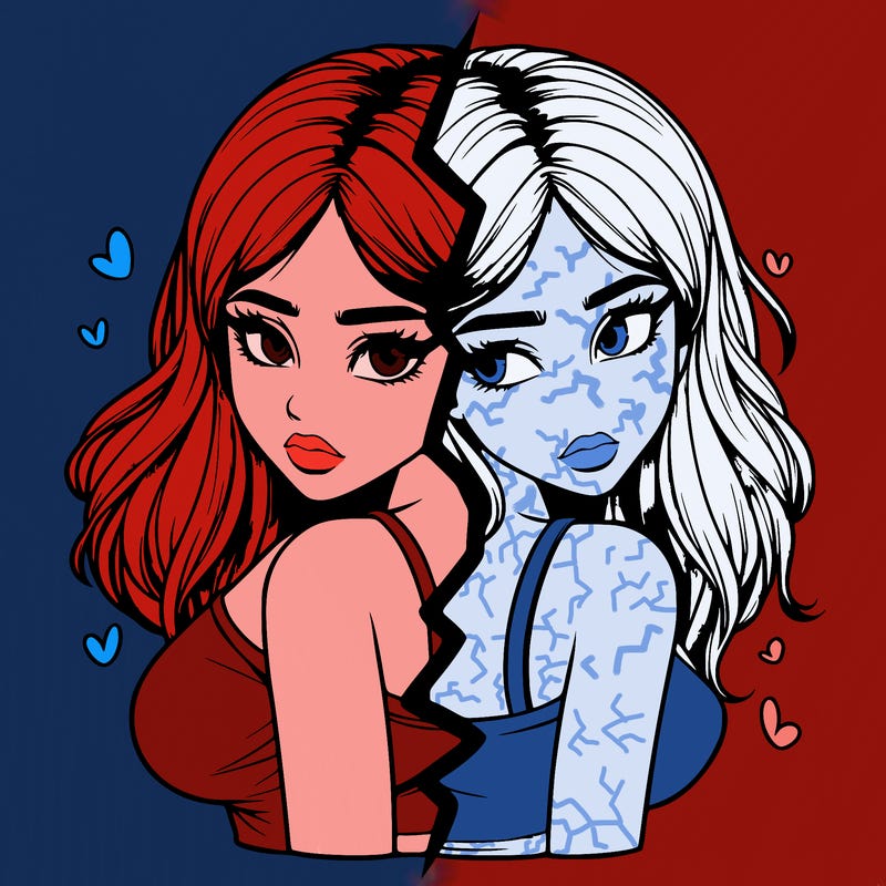 realistic girl split