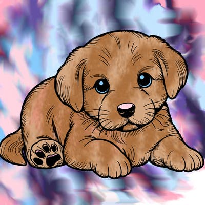 a cute realistic puppy