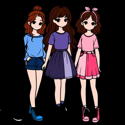 a group of five girls