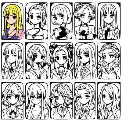 girls that look diffrent anime
