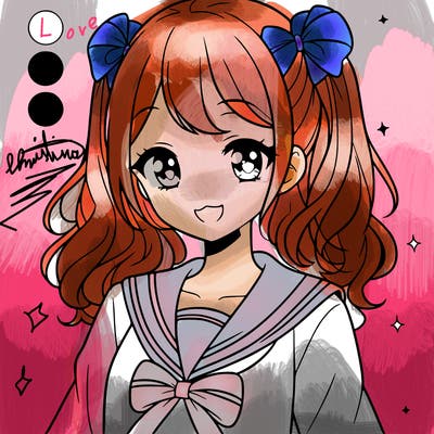 a pretty anime teenager chear leader girl