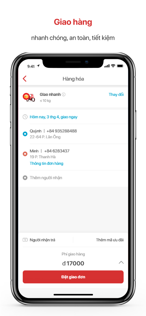 Godi - Godi super app delivery service screen with booking details and pricing