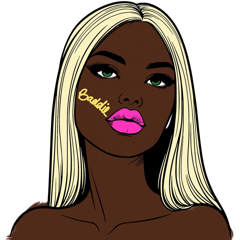 realistic woman with full lips