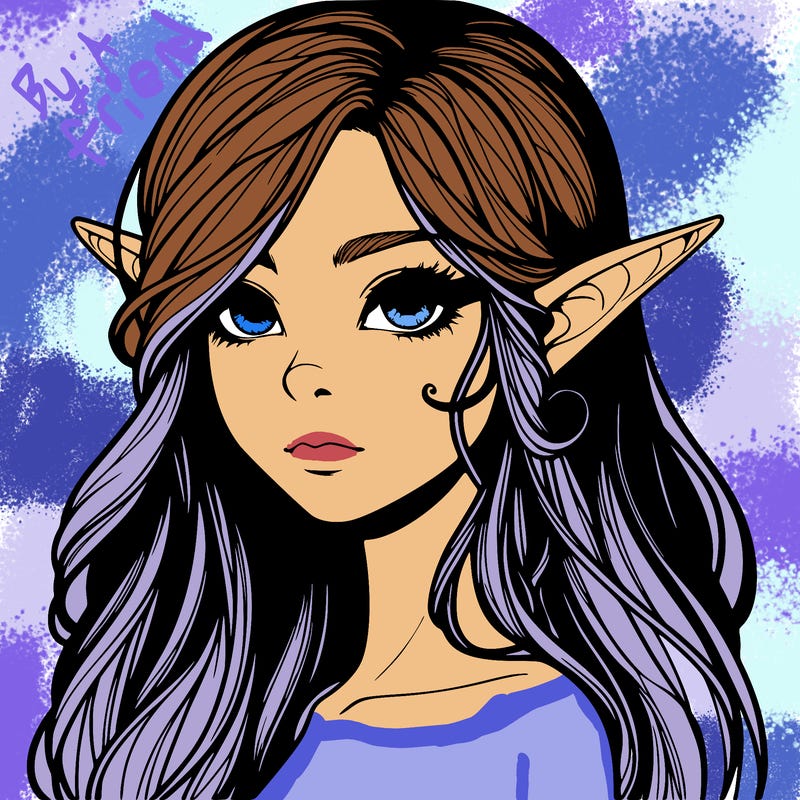 elf girl realistic dark fantasy