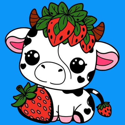 cute strawberry cow
